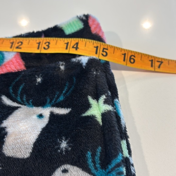 Women’s Joyspun Pajama Pants Black Whimsical Design Fuzzy Drawstring Waist S - Picture 11 of 13